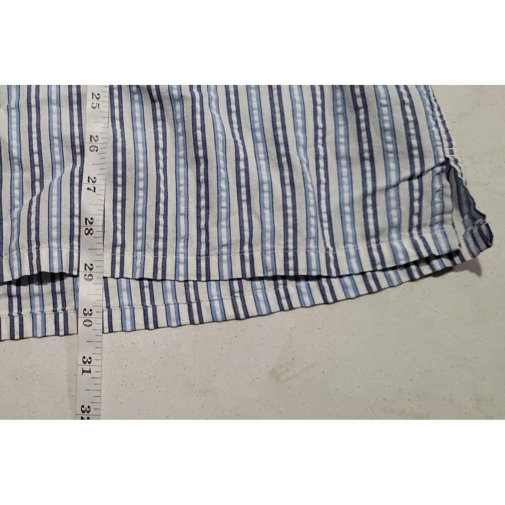 L.L. Bean Traditional Fit Mens XL-REG White w Purple Blue Stripes EUC - Picture 4 of 6